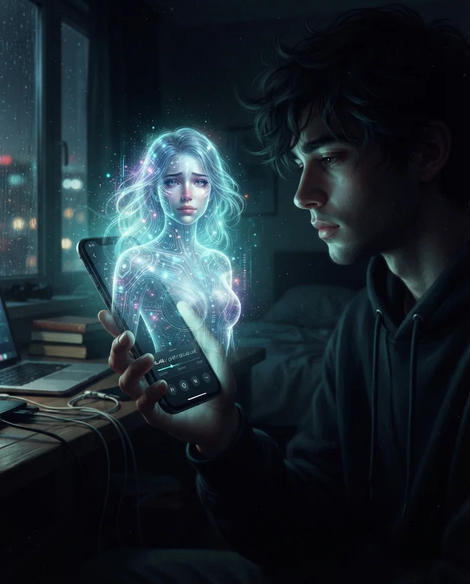 Этика ИИ-двойников (Ghostbots) — пример результата промта для Картинки