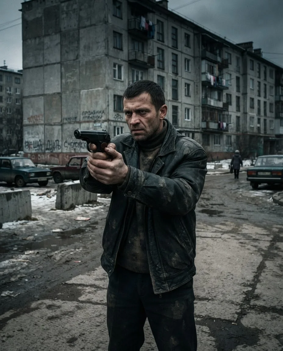Фото в стиле кино 90-х — пример результата промта для Картинки