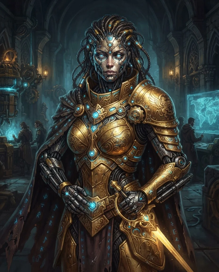 Киборг в золотом костюме (D&D Sci-fi)