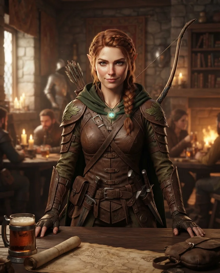 Концепт-арт персонажа DND — пример результата промта для Картинки