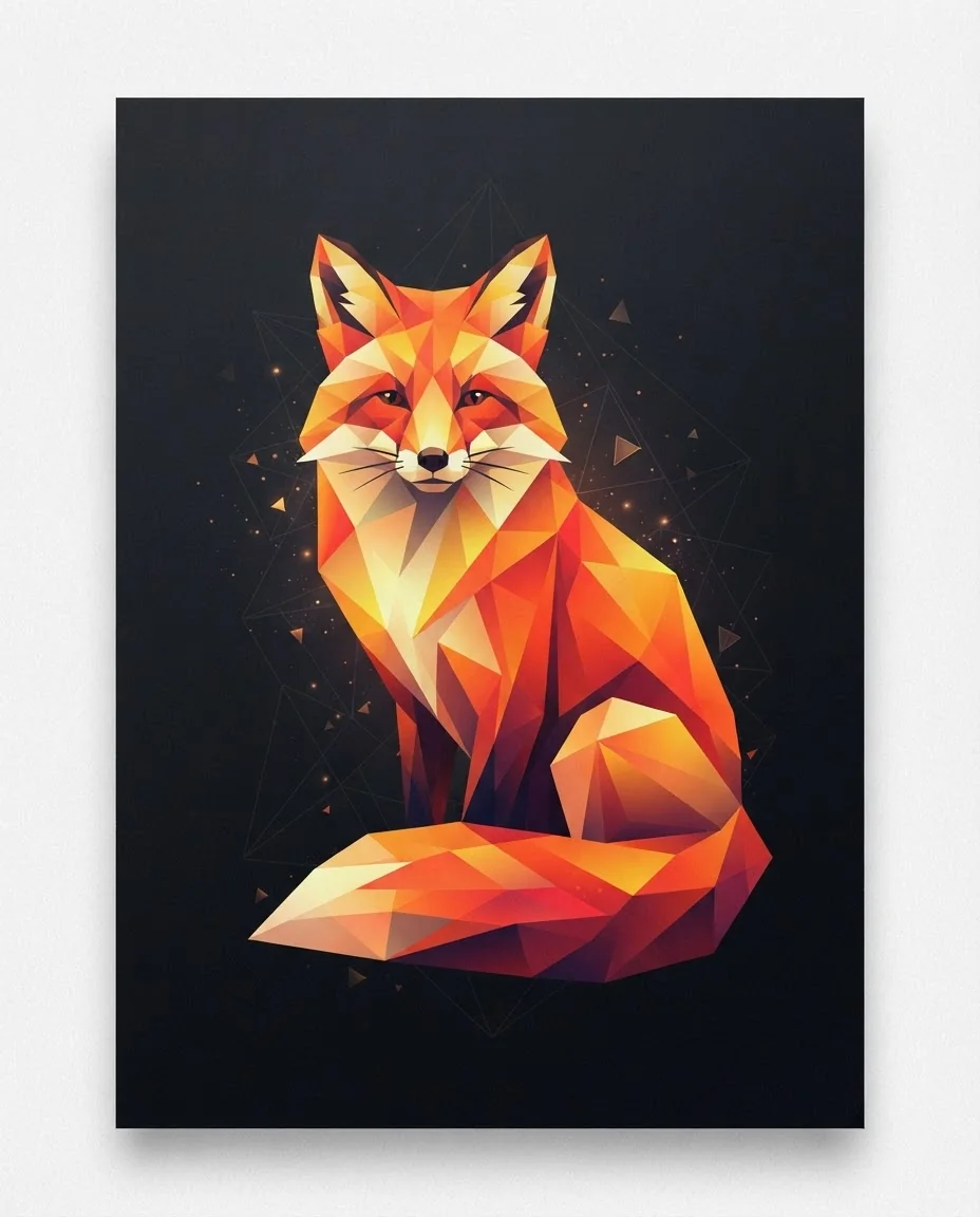 Low-poly портрет животного — пример результата промта для Картинки