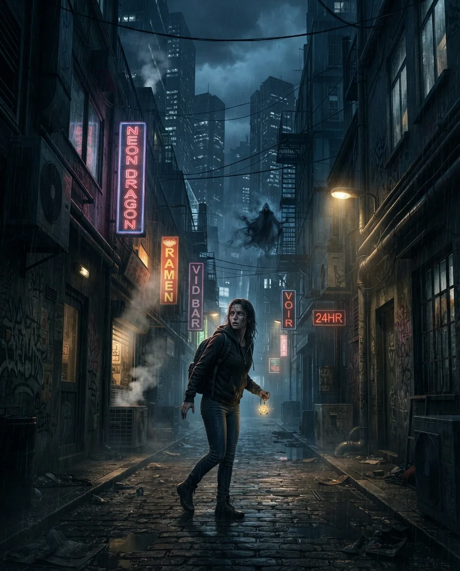 Мистический урбан-триллер — пример результата промта для Картинки