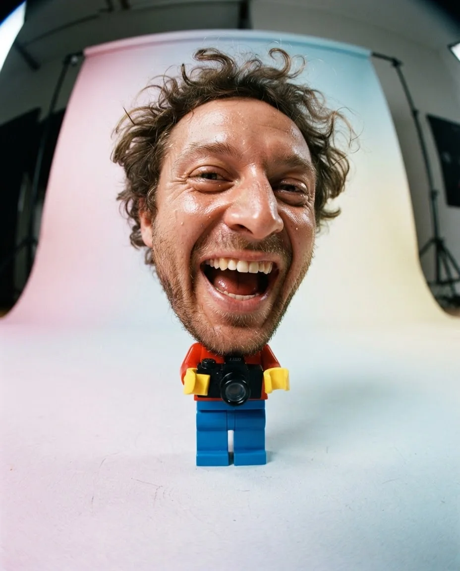 Персонаж LEGO с реальным лицом