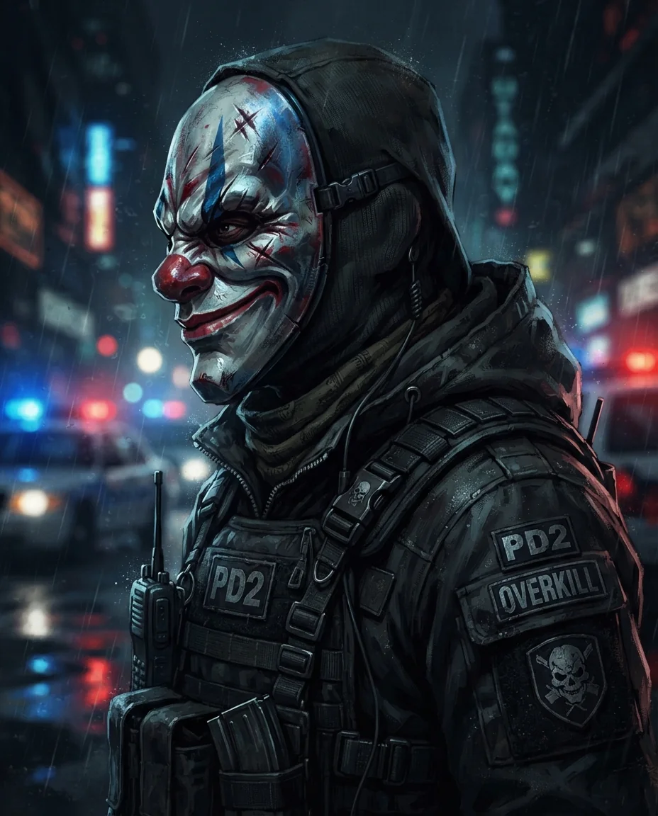 Персонаж в стиле Payday — пример результата промта для Картинки
