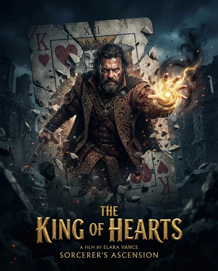 Портрет чародея на игральной карте — пример результата промта для Картинки