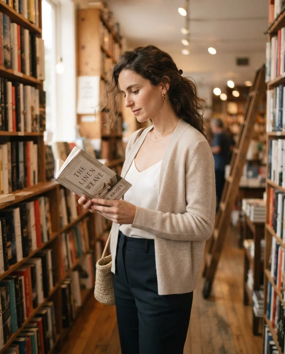 В книжном магазине — пример результата промта для Картинки