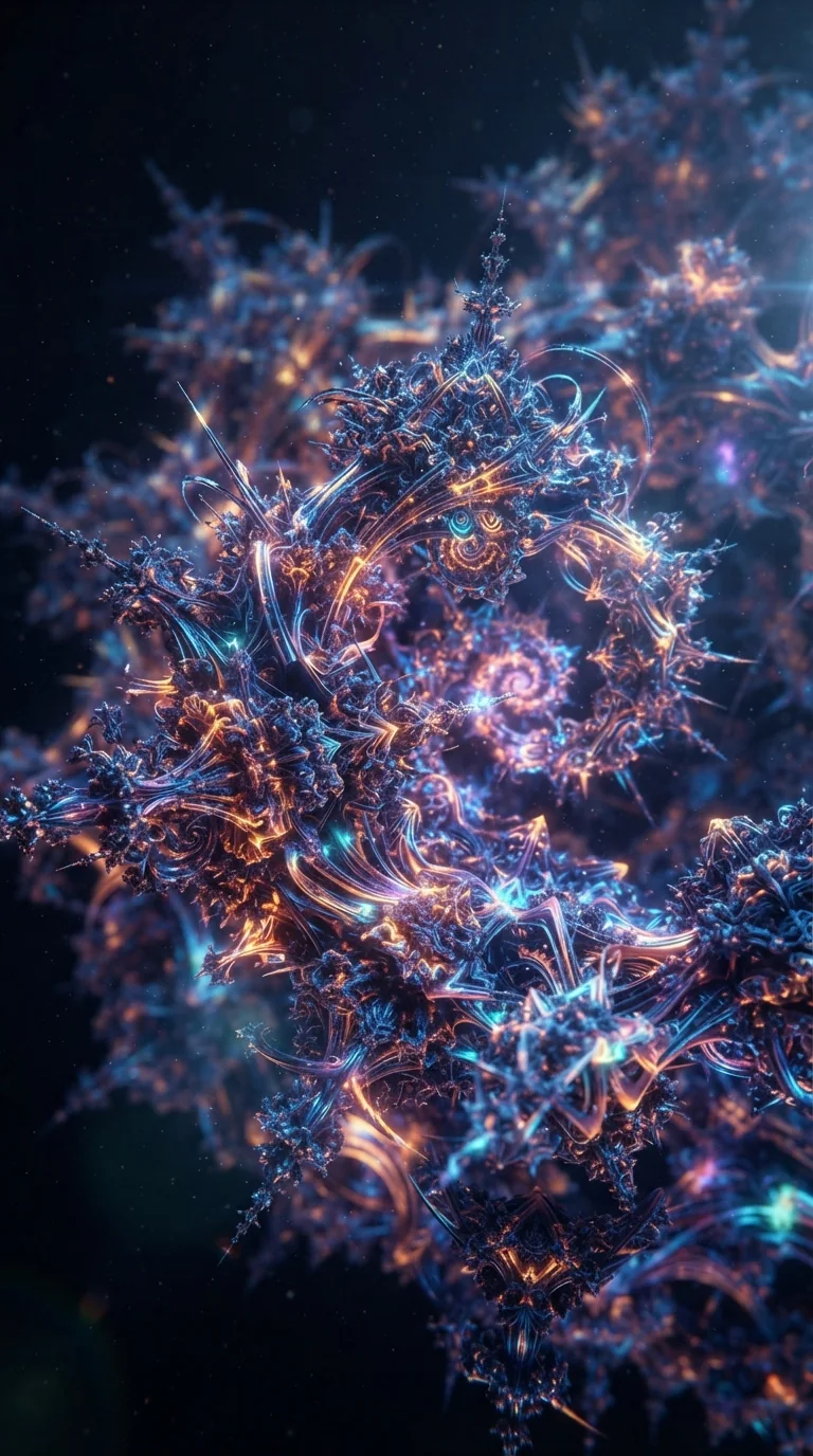 Видео: 3D фрактальные узоры — пример результата промта для Kling